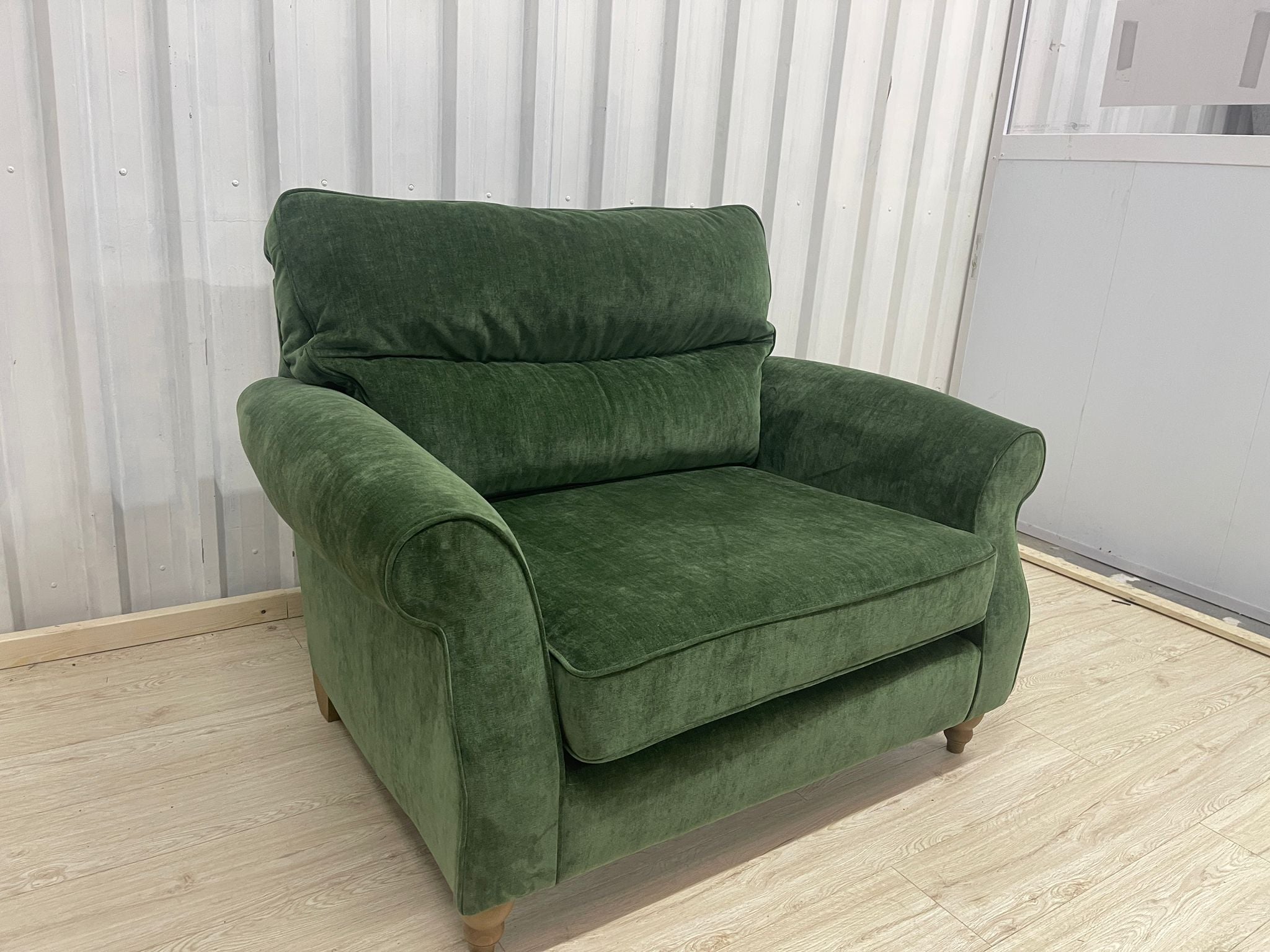 Next Ashford Highback Luxe Chenille Dark Green Snuggle Chair