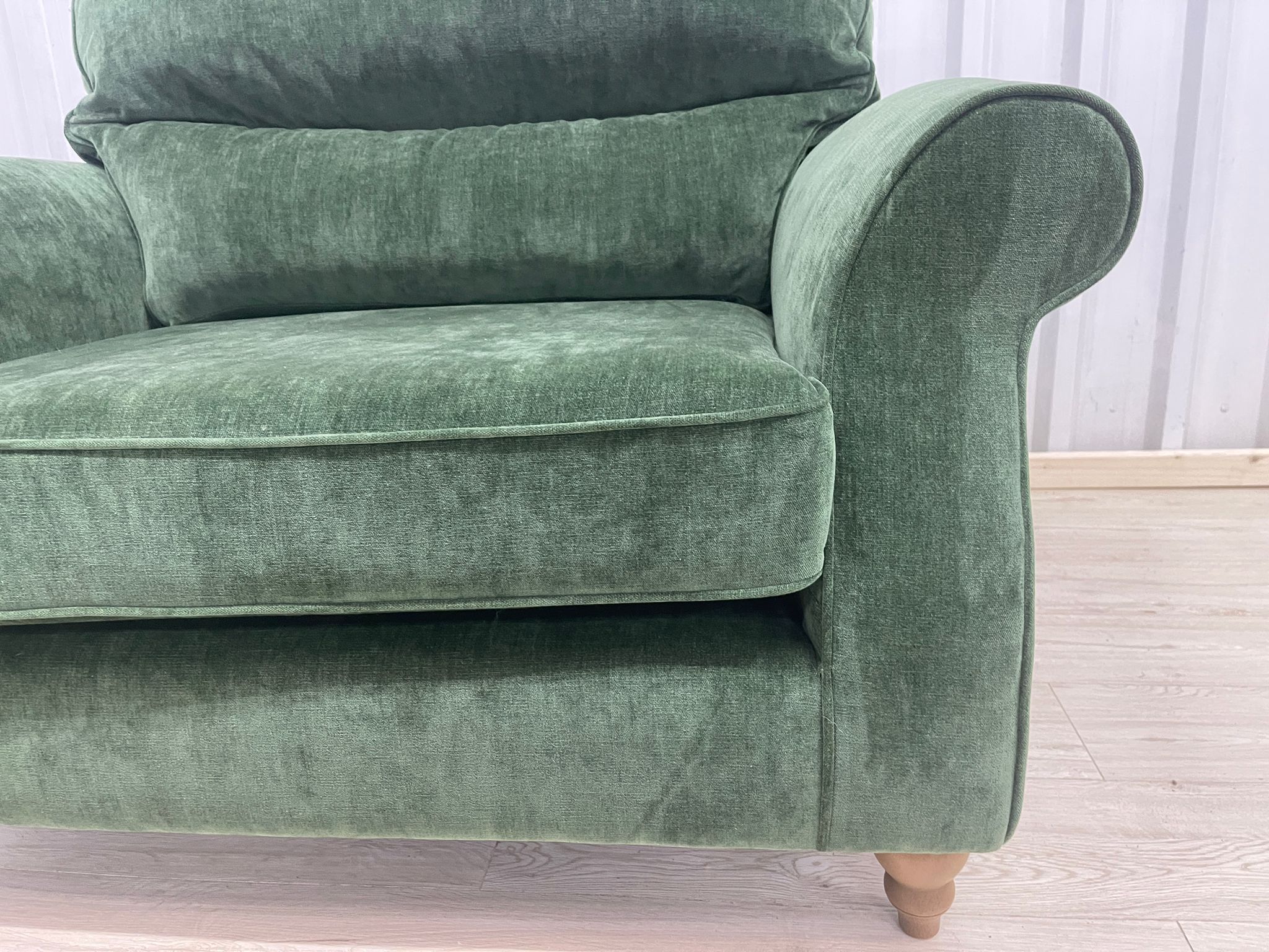 Next Ashford Highback Luxe Chenille Dark Green Snuggle Chair