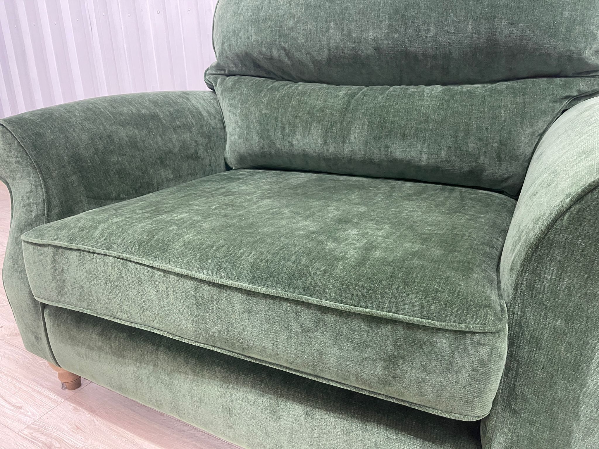 Next Ashford Highback Luxe Chenille Dark Green Snuggle Chair