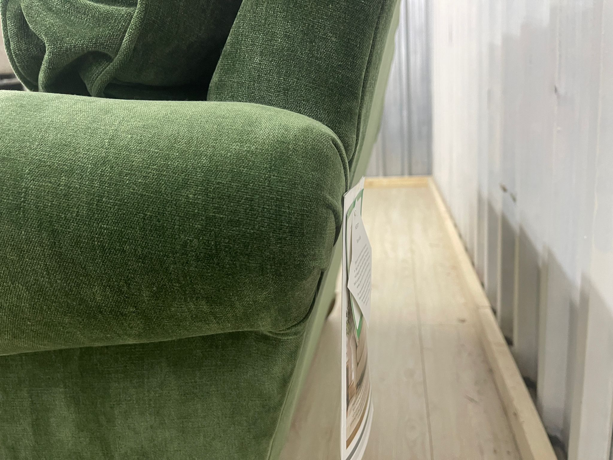 Next Ashford Highback Luxe Chenille Dark Green Snuggle Chair