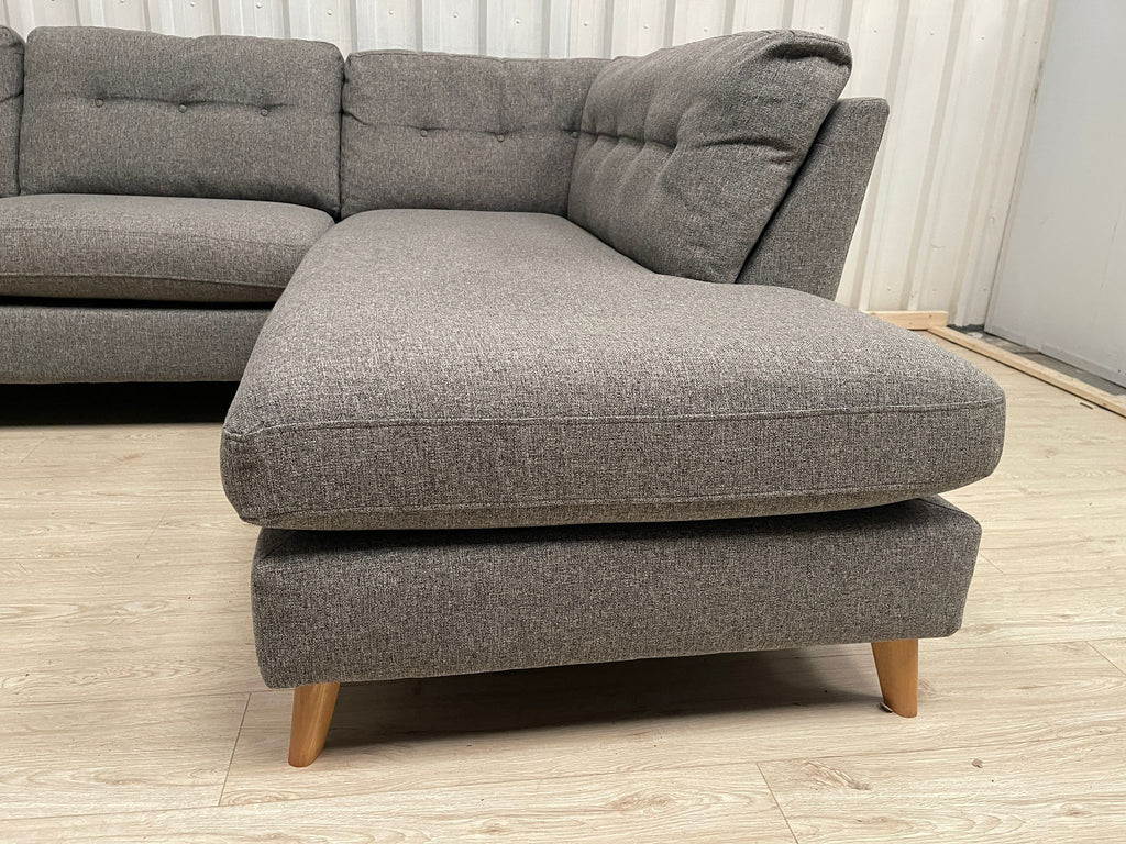 Next Clayton Button Back Grey Corner Sofa