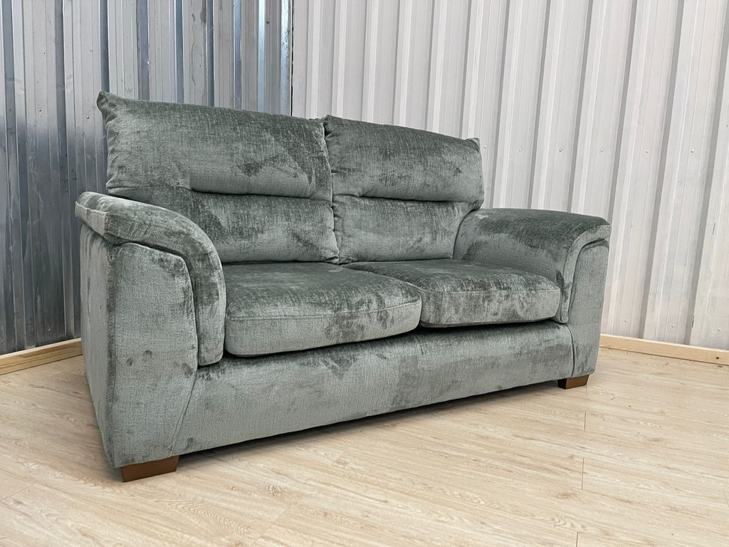 Next Hayden Highback Chunky Chenille Light Teal Green 2 Seater