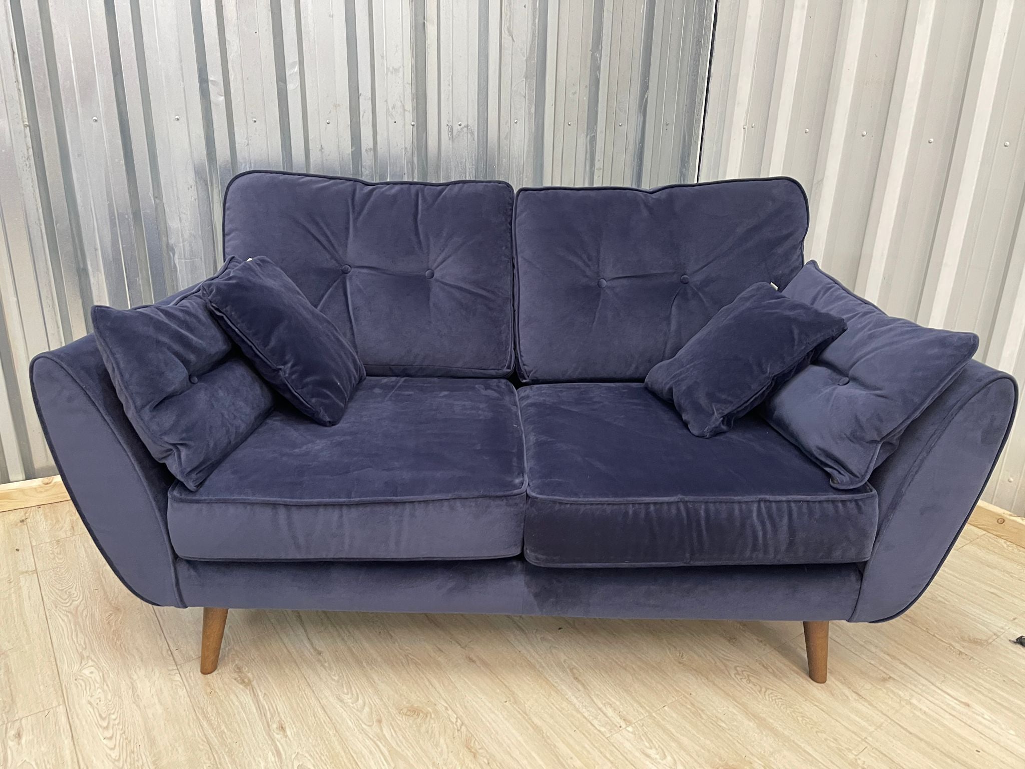 DFS French Connection Zinc  Chenille Denim 2 Seater