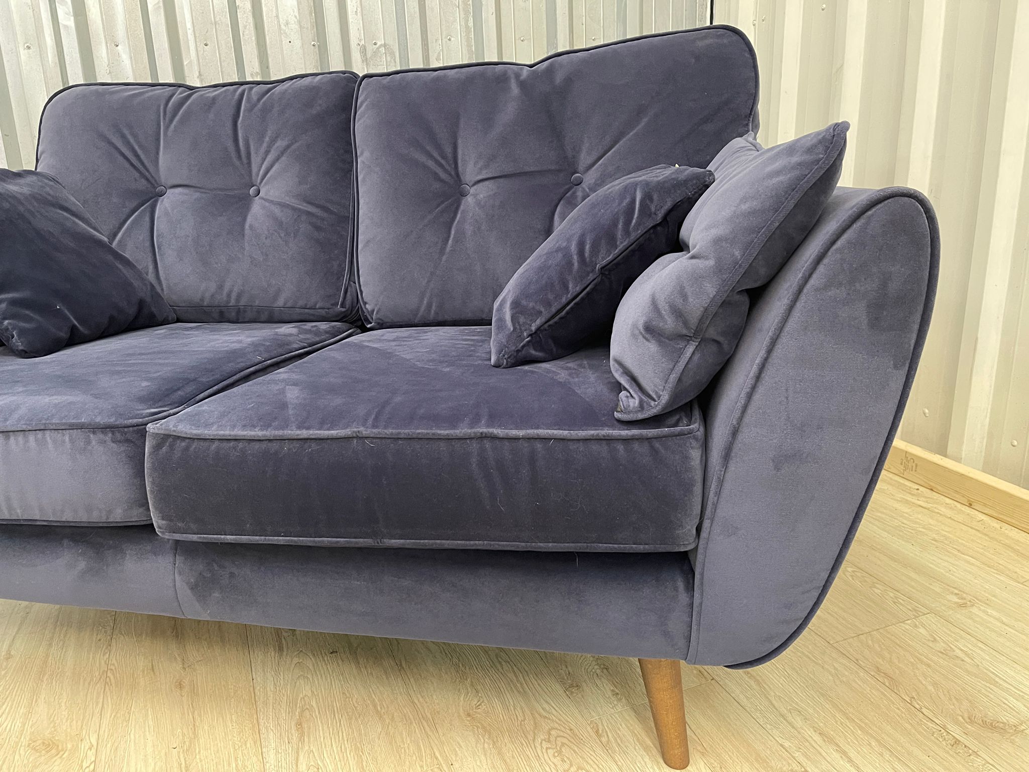 DFS French Connection Zinc  Chenille Denim 2 Seater