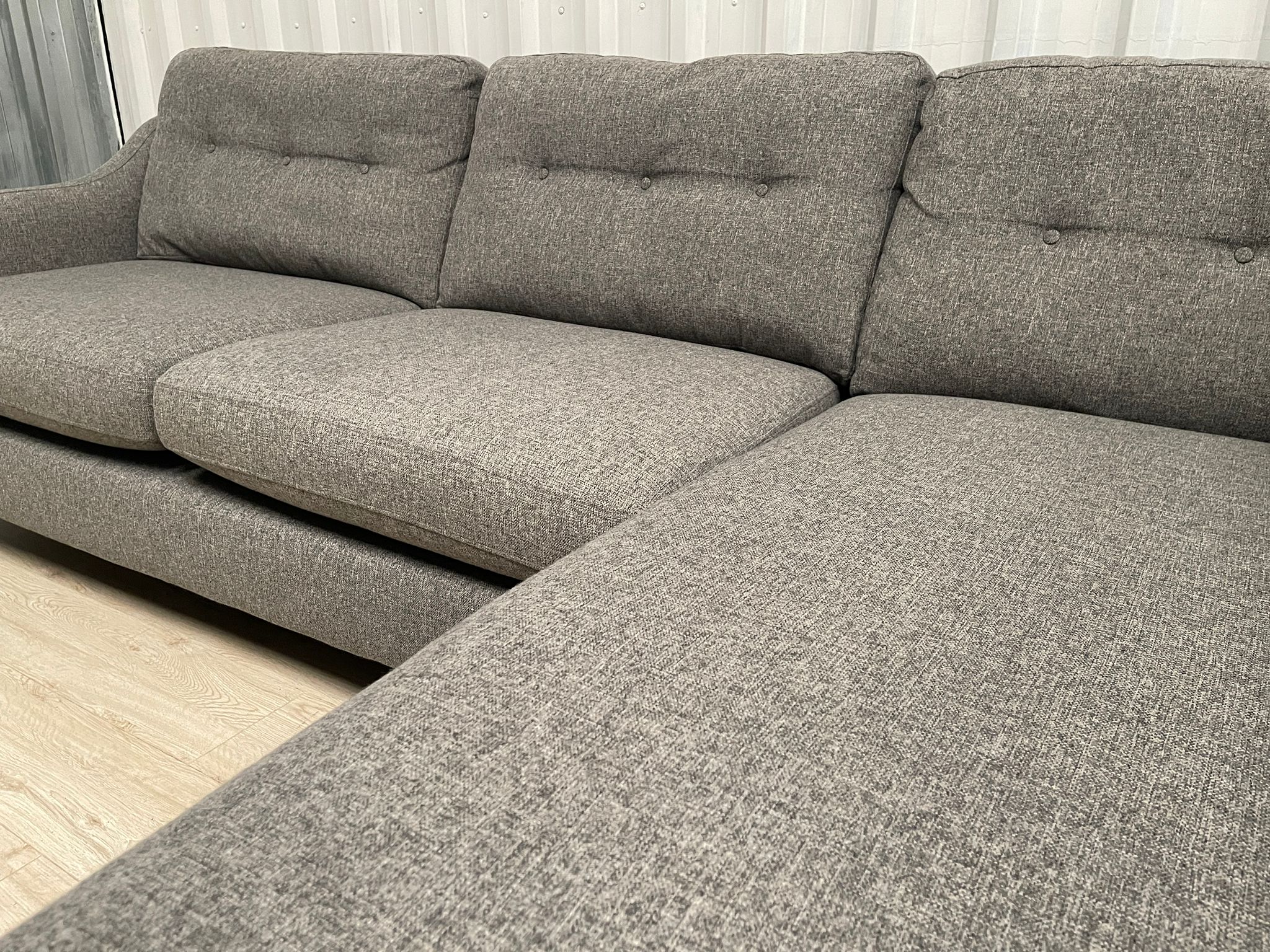 Next Clayton Button Back Grey Corner Sofa