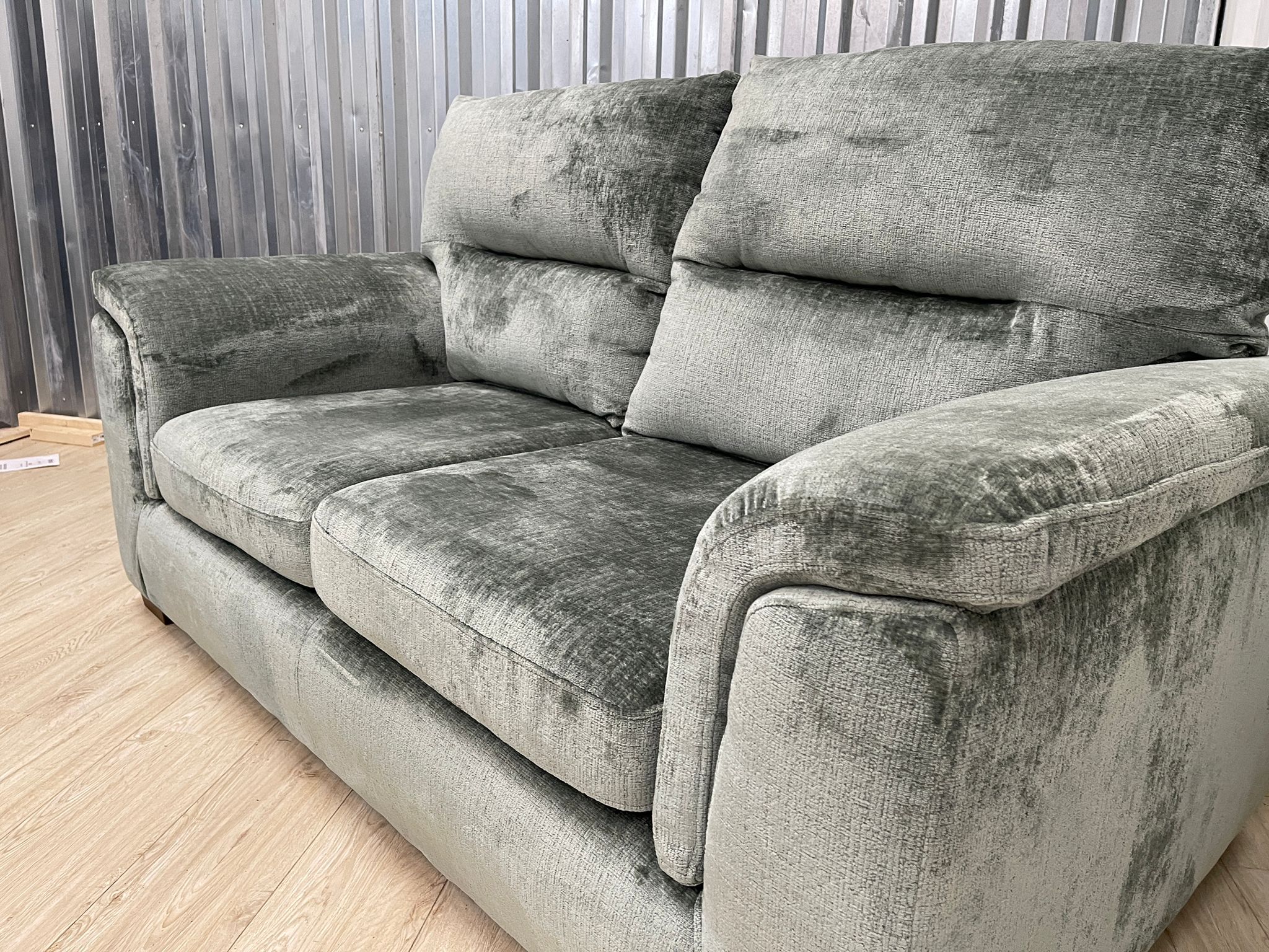 Next Hayden Highback Chunky Chenille Light Teal Green 2 Seater