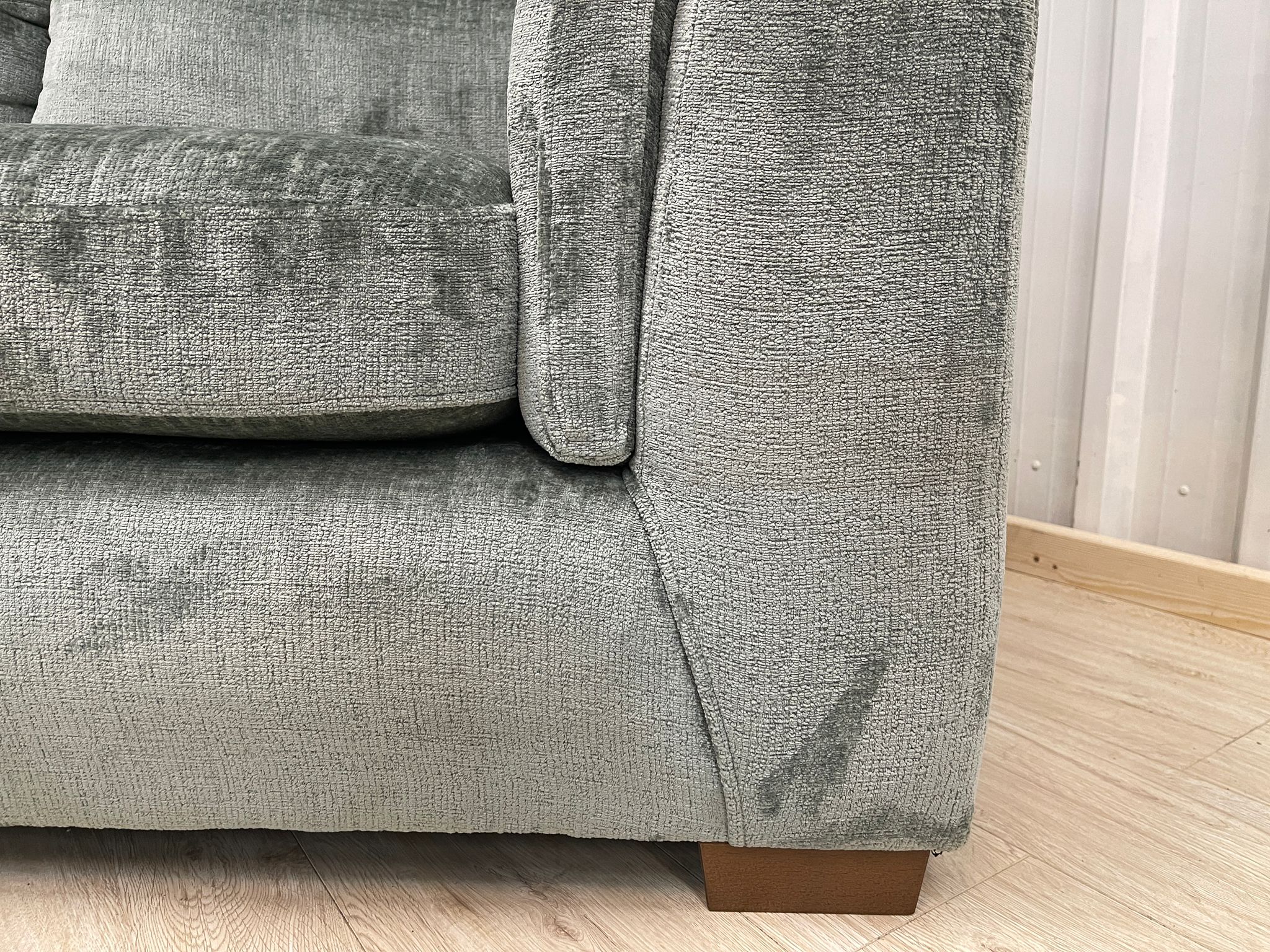 Next Hayden Highback Chunky Chenille Light Teal Green 2 Seater