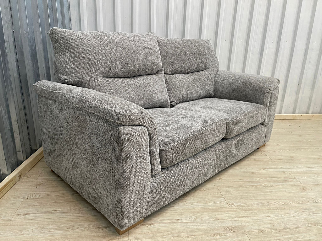 Next Hayden Highback Woven Chenille Easy Clean Light Grey 2 Seater