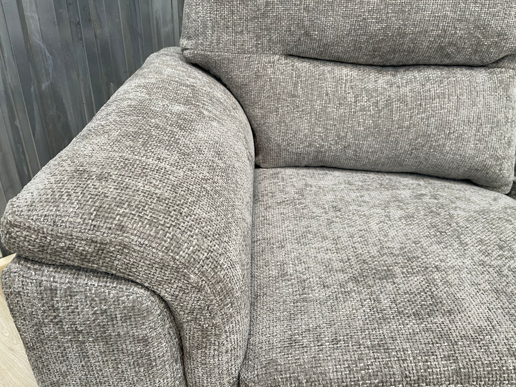 Next Hayden Highback Woven Chenille Easy Clean Light Grey 2 Seater