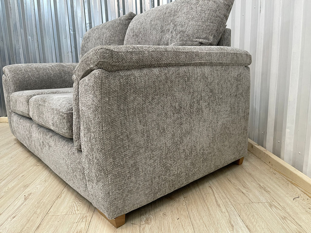 Next Hayden Highback Woven Chenille Easy Clean Light Grey 2 Seater
