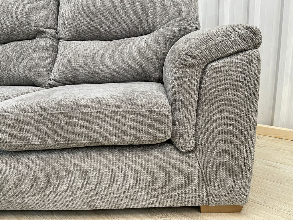 Next Hayden Highback Woven Chenille Easy Clean Light Grey 2 Seater