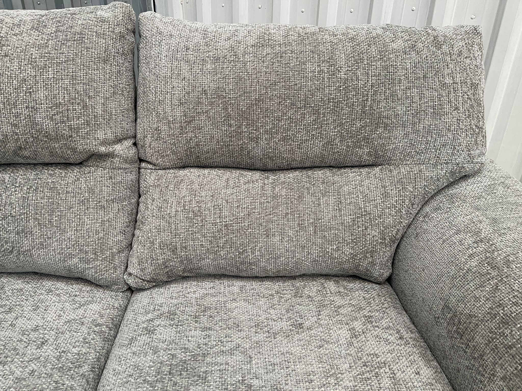 Next Hayden Highback Woven Chenille Easy Clean Light Grey 2 Seater