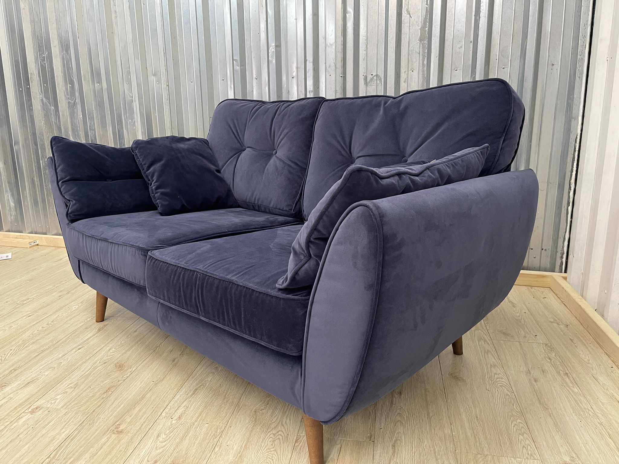 DFS French Connection Zinc  Chenille Denim 2 Seater