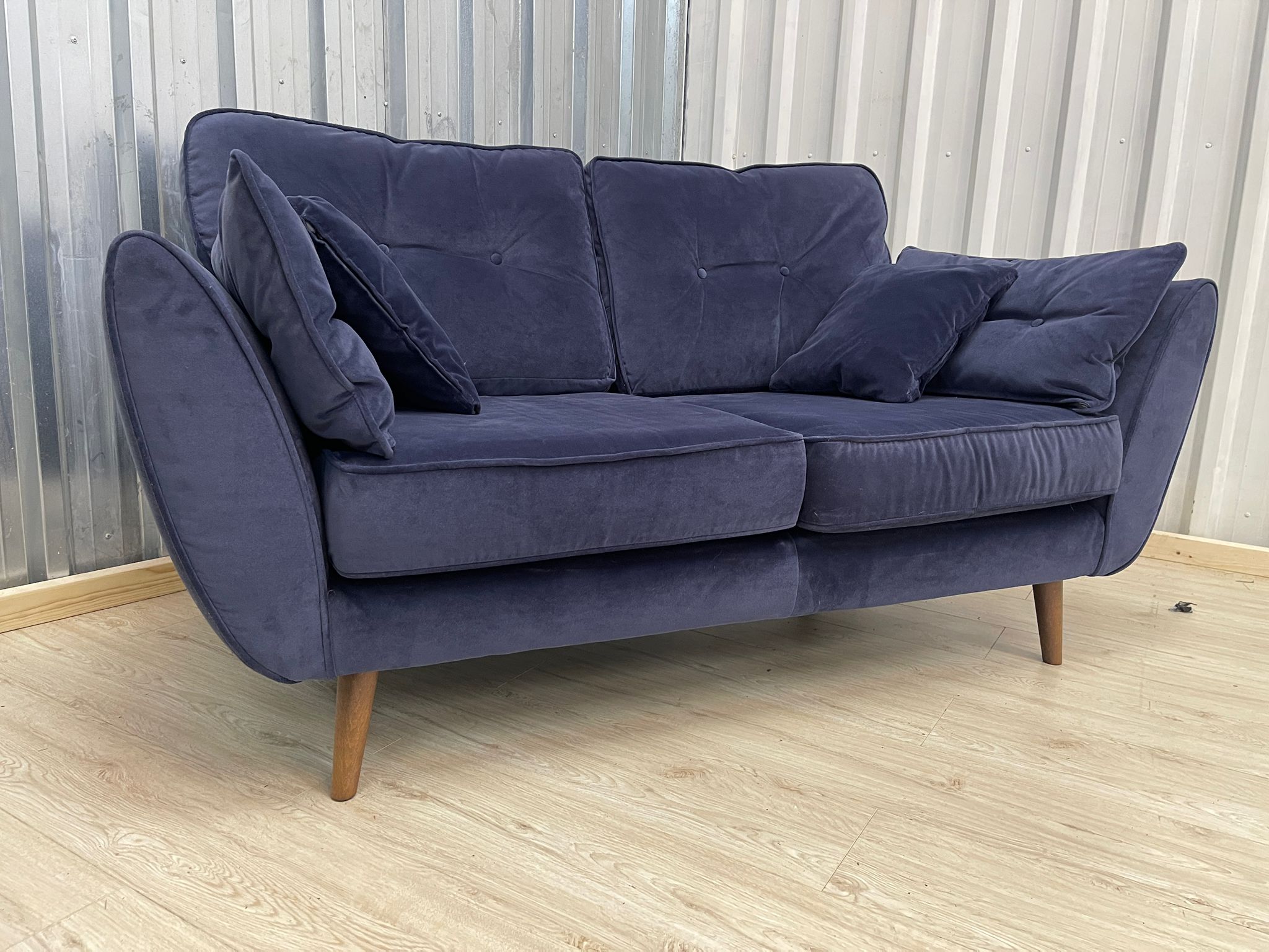 DFS French Connection Zinc  Chenille Denim 2 Seater