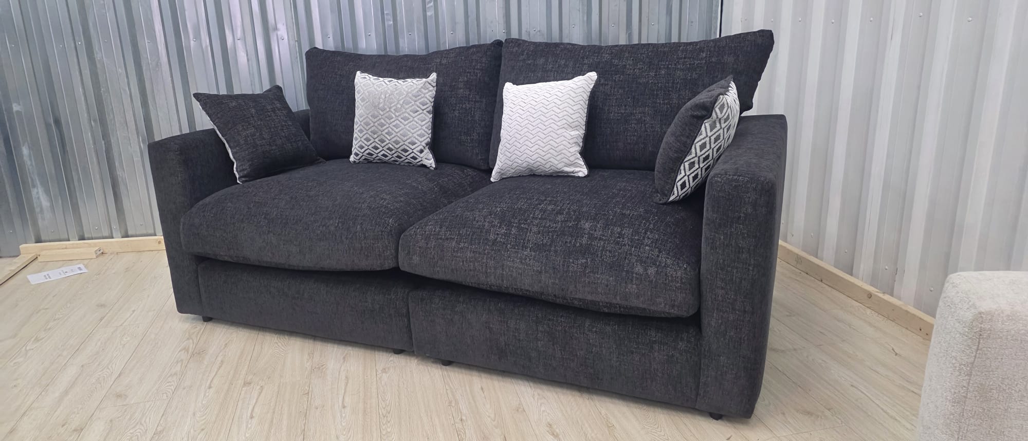 Oak Furniture Land Malvern Charcoal Cupid 2 Seater