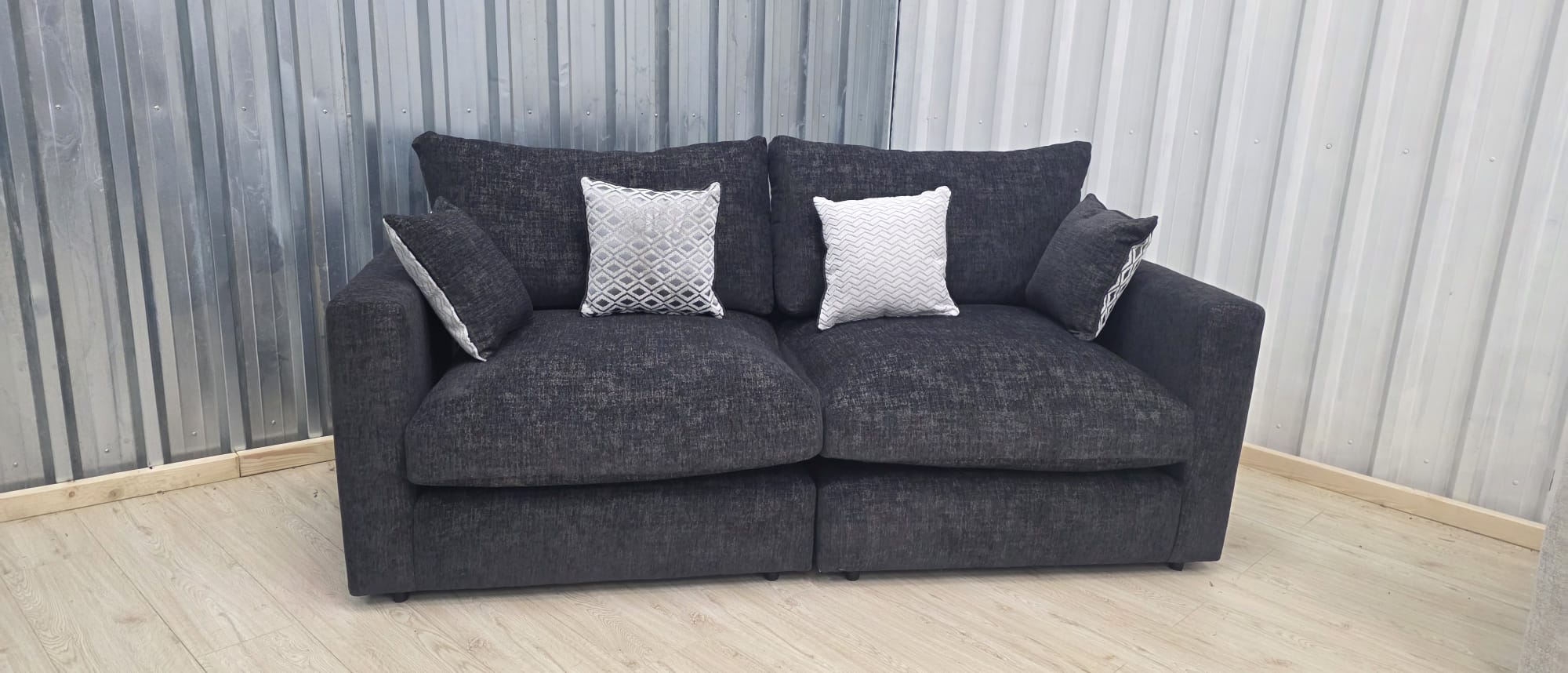 Oak Furniture Land Malvern Charcoal Cupid 2 Seater