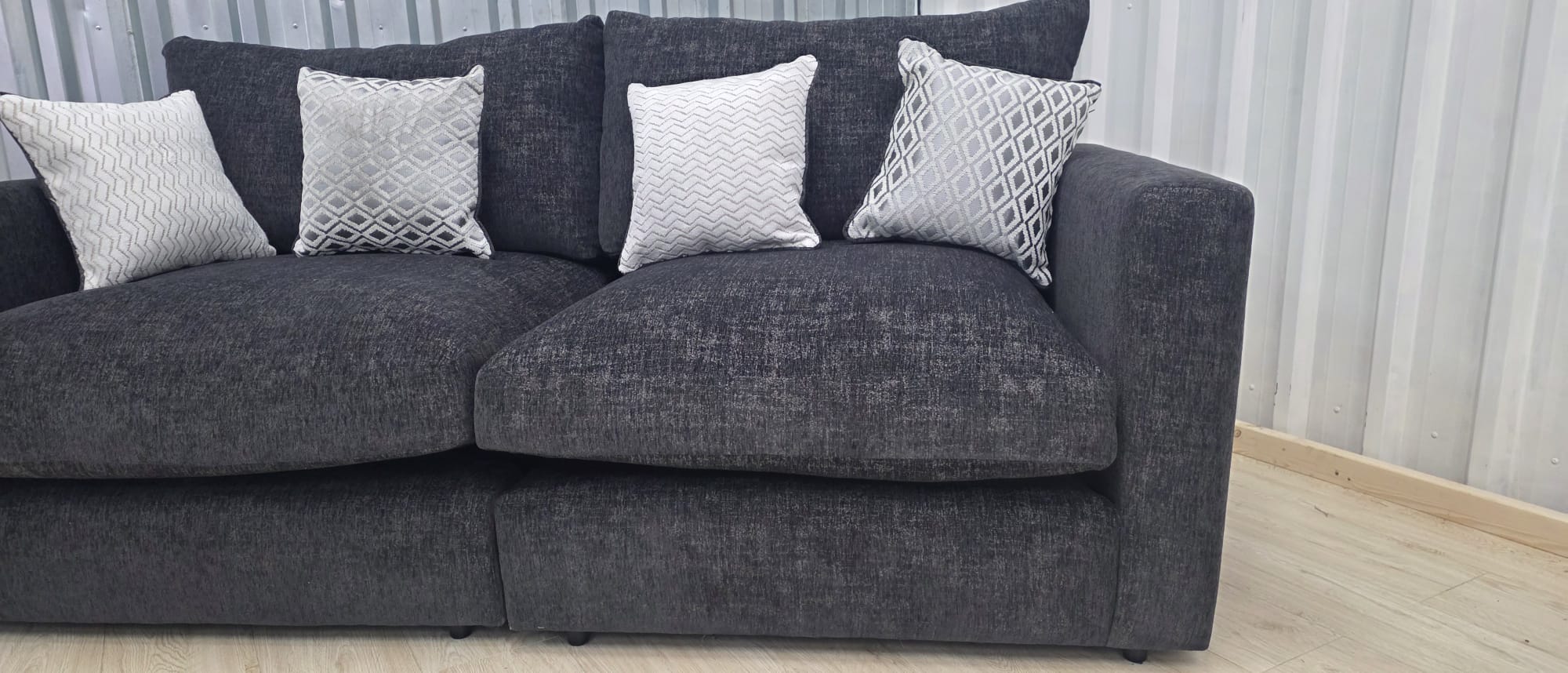 Oak Furniture Land Malvern Charcoal Cupid 2 Seater