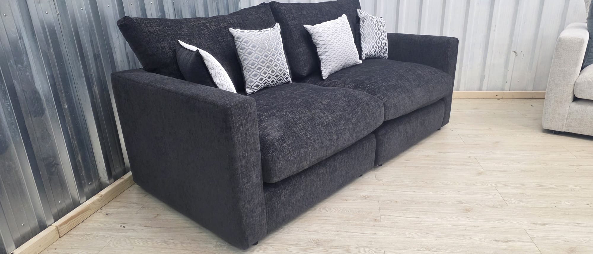 Oak Furniture Land Malvern Charcoal Cupid 2 Seater