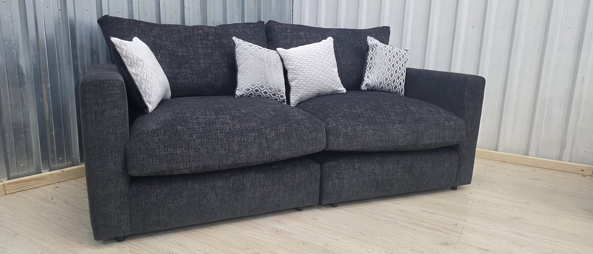 Oak Furniture Land Malvern Charcoal Cupid 2 Seater