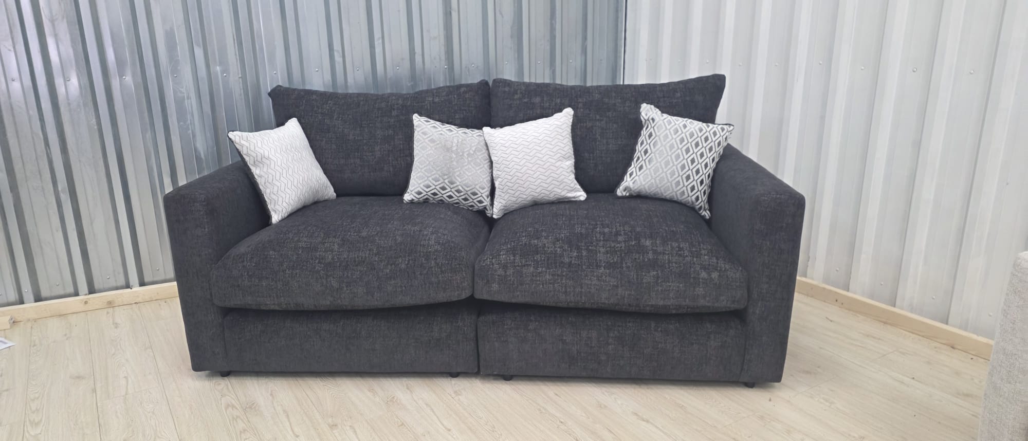 Oak Furniture Land Malvern Charcoal Cupid 2 Seater