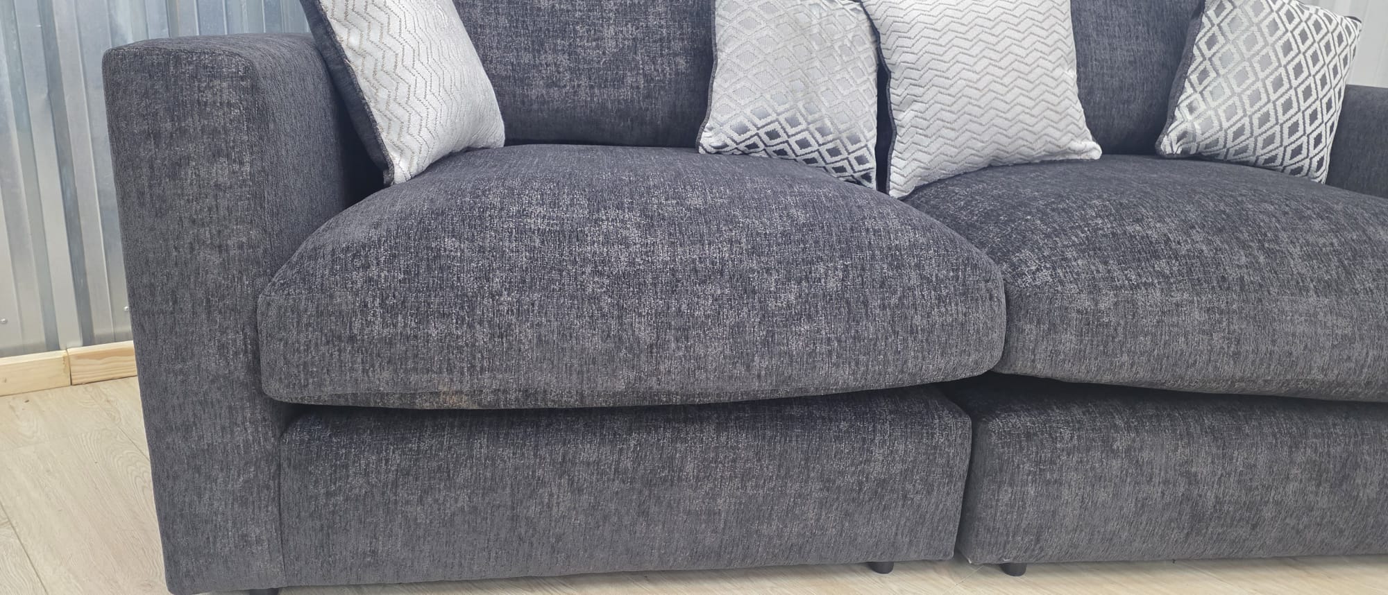 Oak Furniture Land Malvern Charcoal Cupid 2 Seater