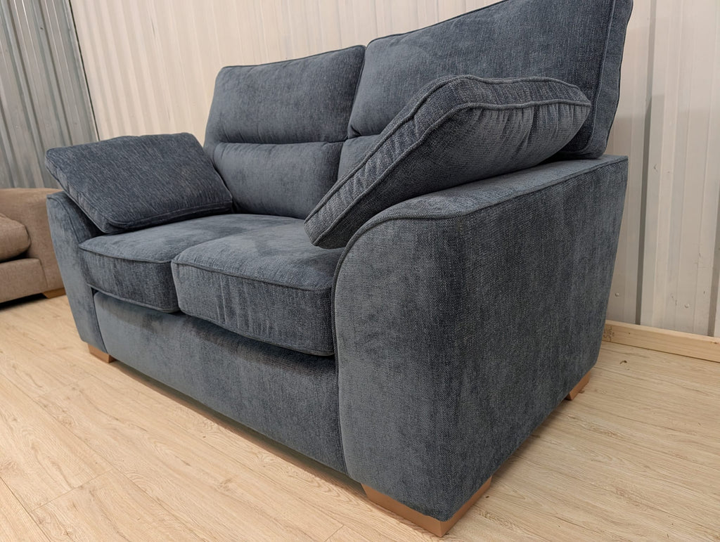 Next Stamford High Back Cotswold Chenille Dark Blue 2 Seater