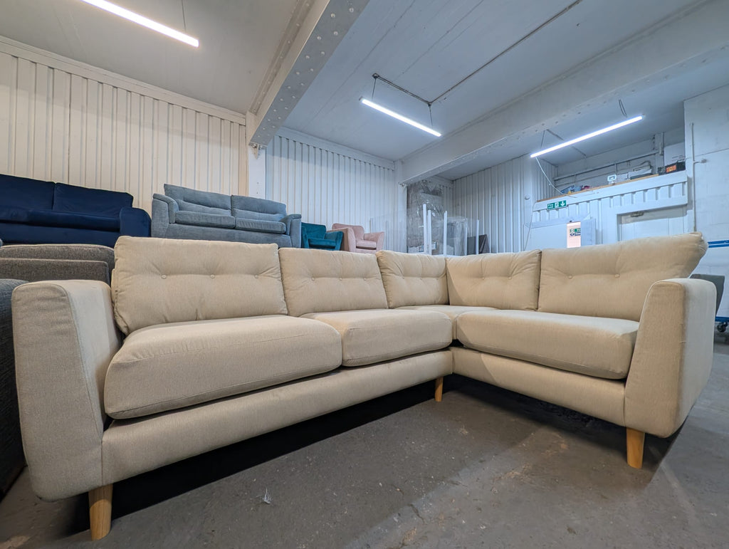 Oak Furniture Land Evie Rosa Sand Fabric Corner Sofa
