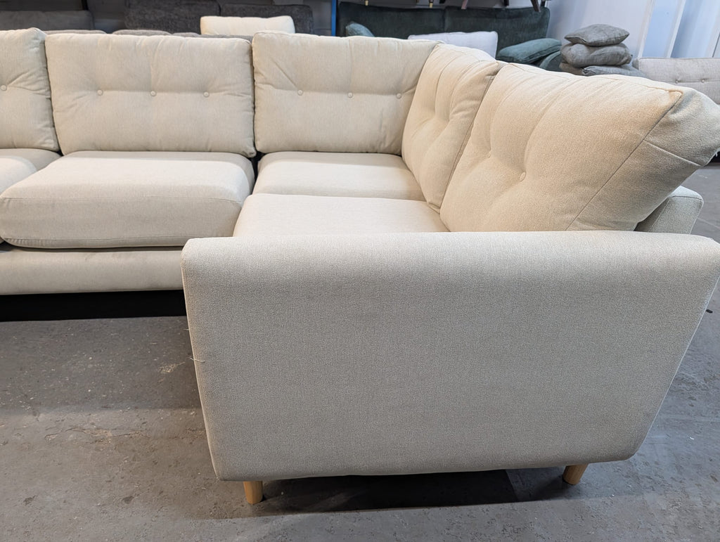 Oak Furniture Land Evie Rosa Sand Fabric Corner Sofa