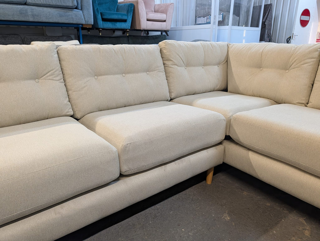 Oak Furniture Land Evie Rosa Sand Fabric Corner Sofa