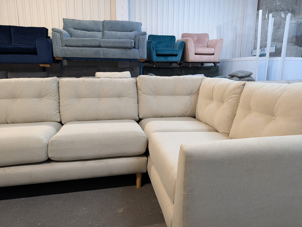 Oak Furniture Land Evie Rosa Sand Fabric Corner Sofa