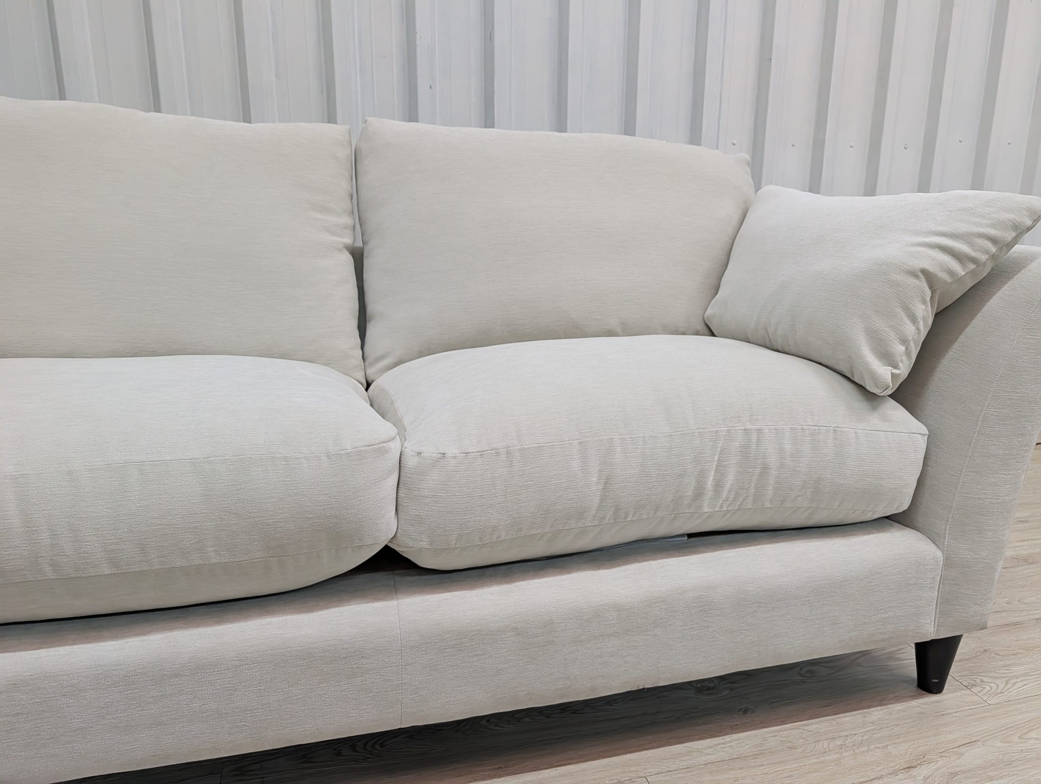 Next Hartley Relaxed Sit Plush Chenille Oyster 3 Seater Sofa