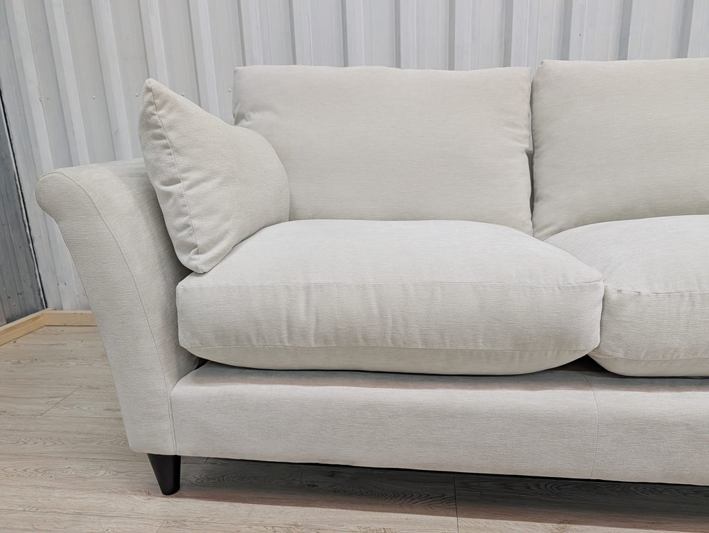 Next Hartley Relaxed Sit Plush Chenille Oyster 3 Seater Sofa