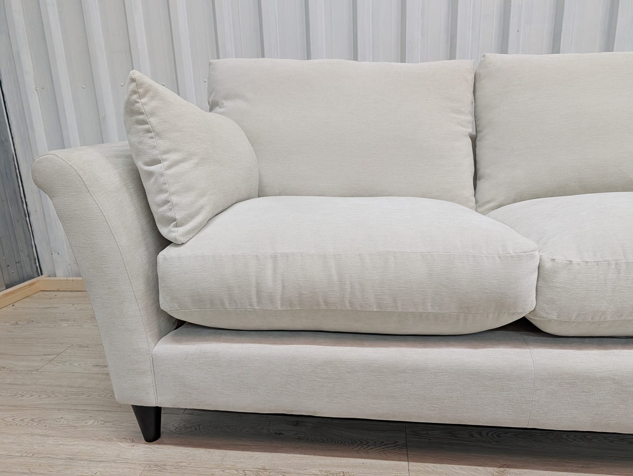 Next Hartley Relaxed Sit Plush Chenille Oyster 3 Seater Sofa