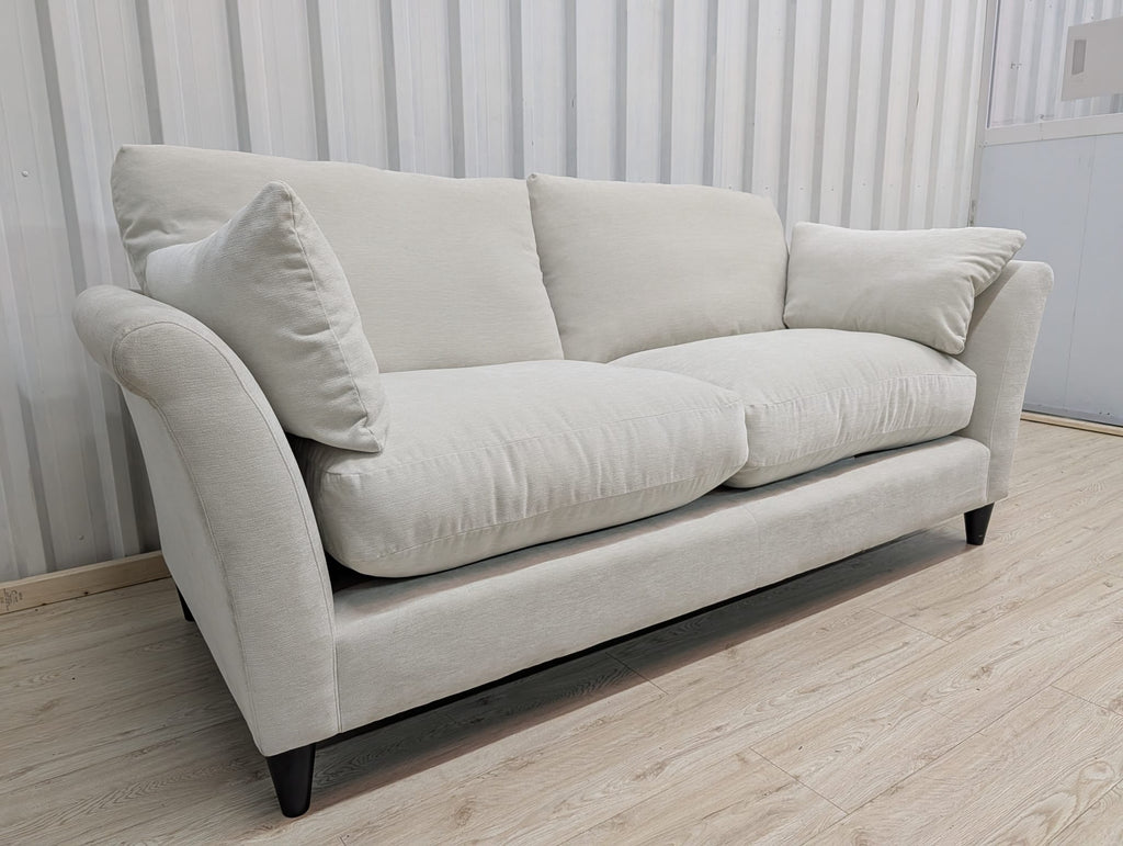 Next Hartley Relaxed Sit Plush Chenille Oyster 3 Seater Sofa
