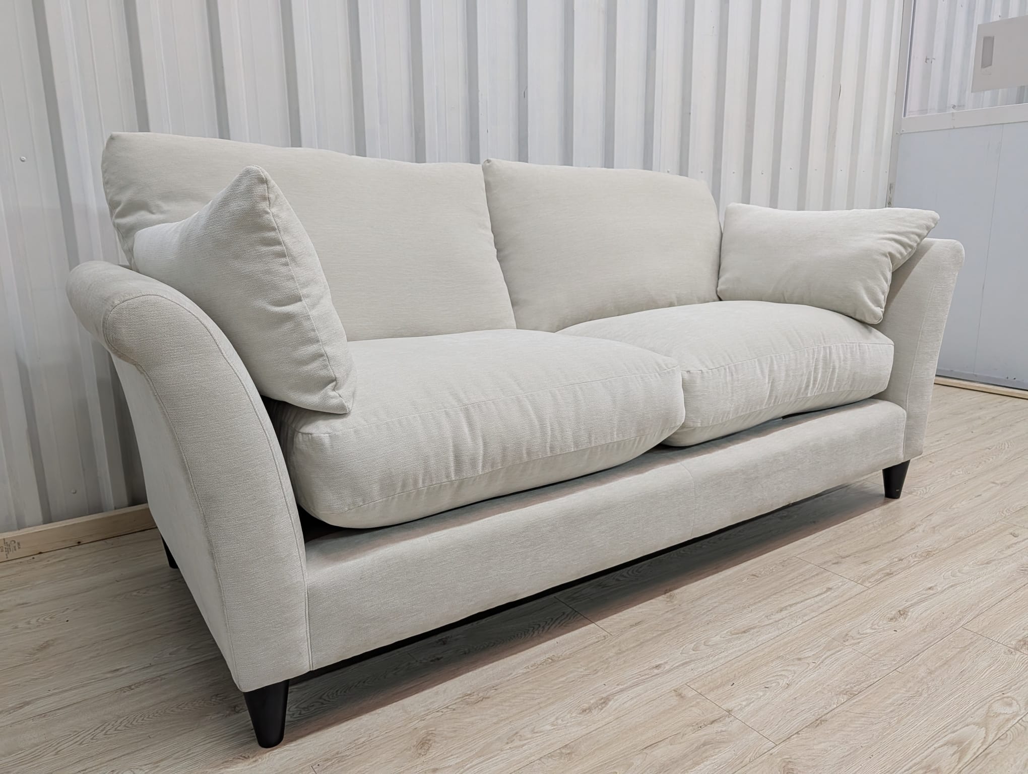Next Hartley Relaxed Sit Plush Chenille Oyster 3 Seater Sofa