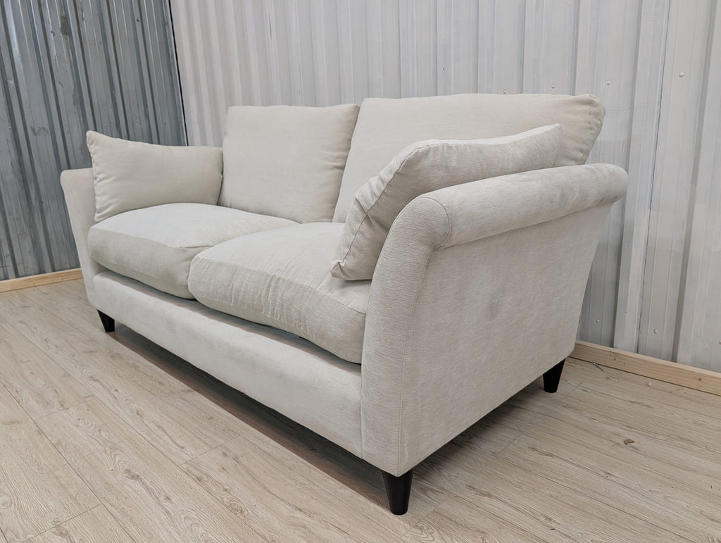 Next Hartley Relaxed Sit Plush Chenille Oyster 3 Seater Sofa