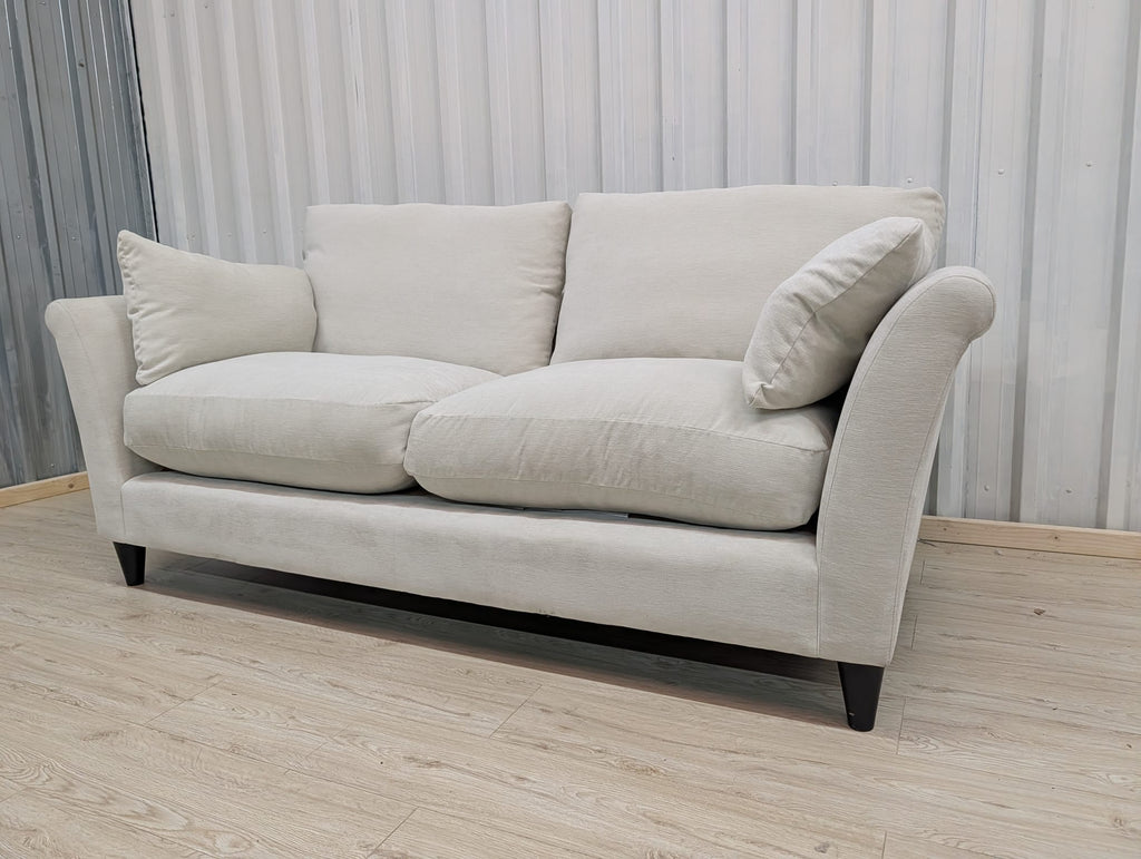 Next Hartley Relaxed Sit Plush Chenille Oyster 3 Seater Sofa