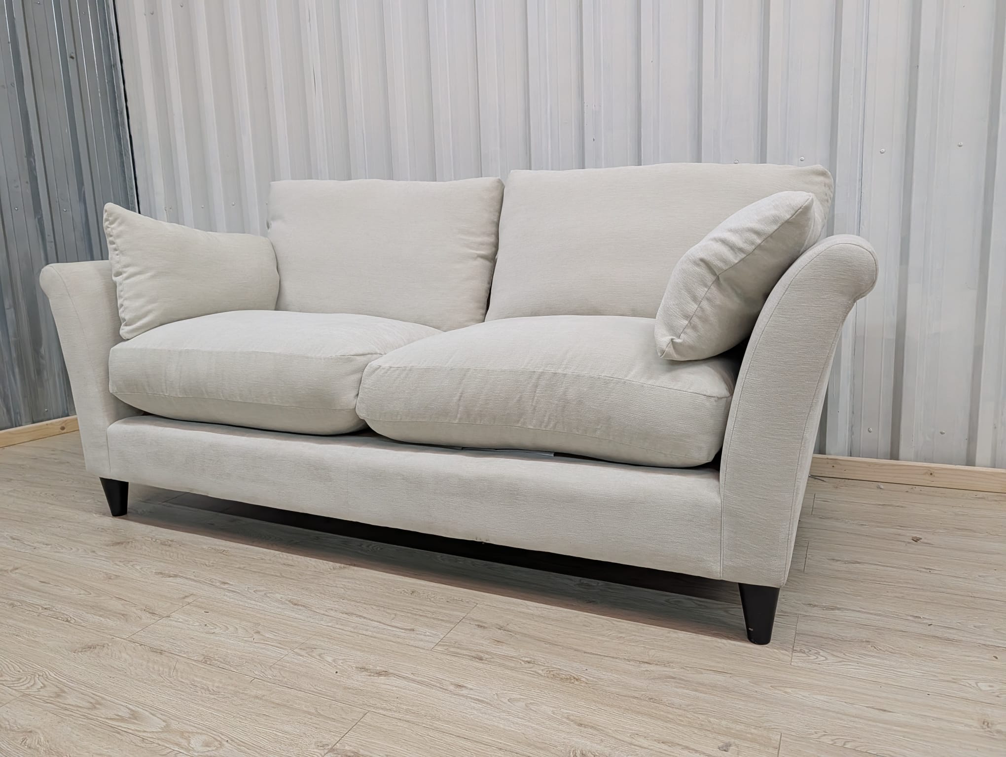 Next Hartley Relaxed Sit Plush Chenille Oyster 3 Seater Sofa