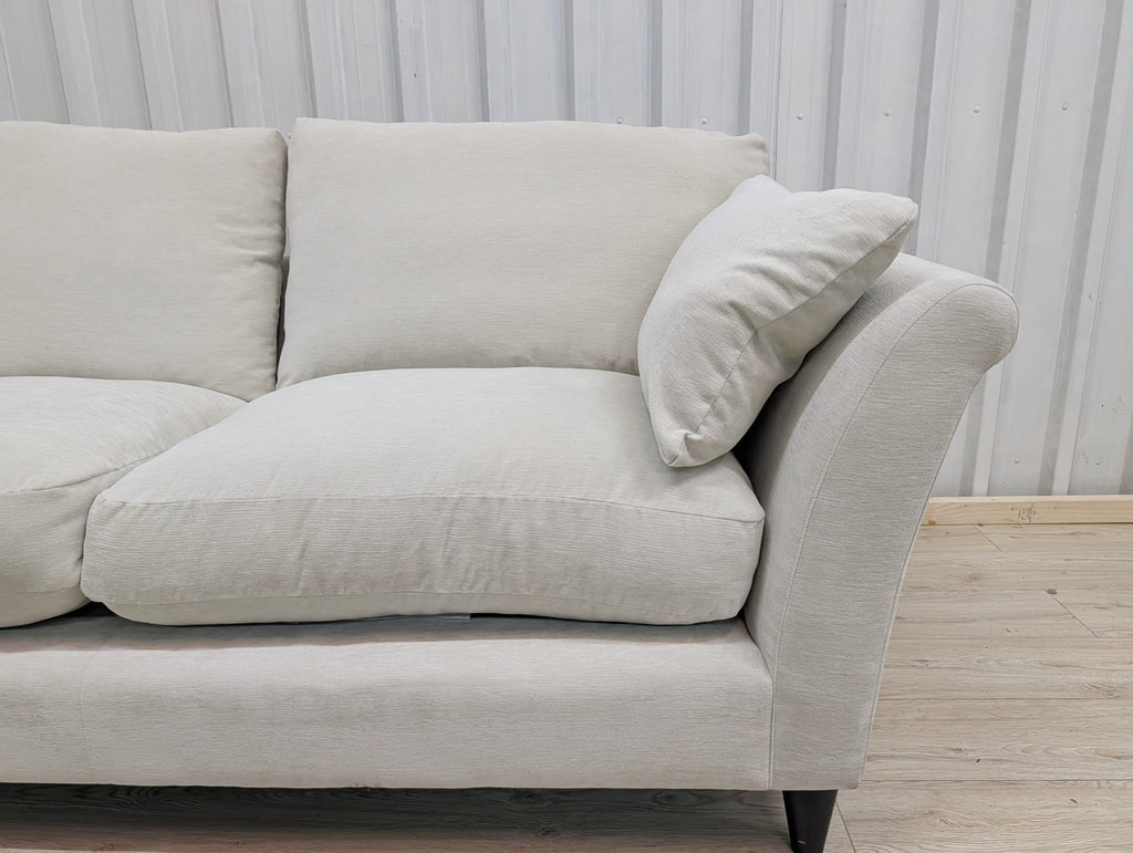 Next Hartley Relaxed Sit Plush Chenille Oyster 3 Seater Sofa
