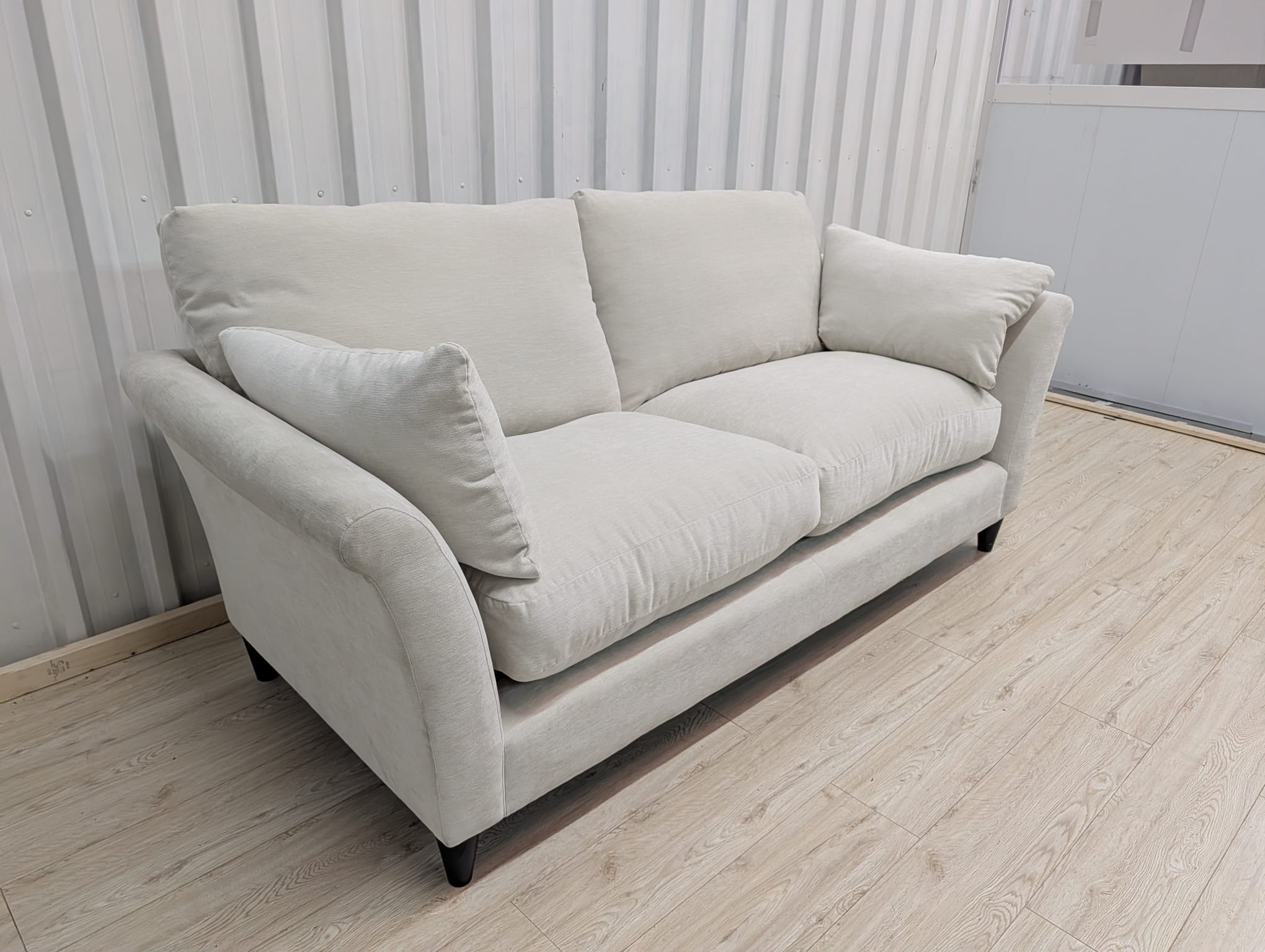 Next Hartley Relaxed Sit Plush Chenille Oyster 3 Seater Sofa
