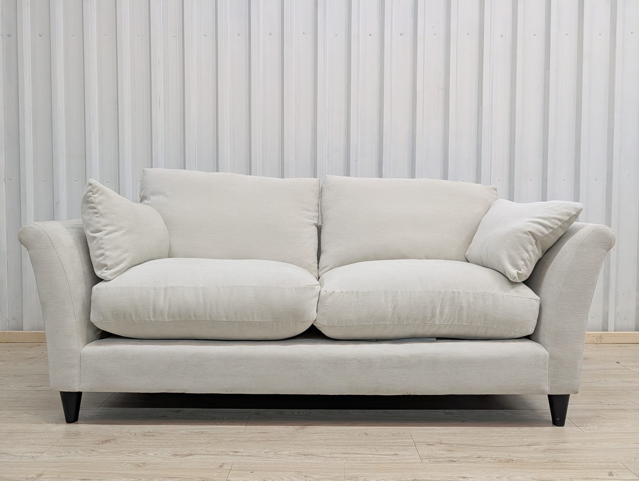 Next Hartley Relaxed Sit Plush Chenille Oyster 3 Seater Sofa