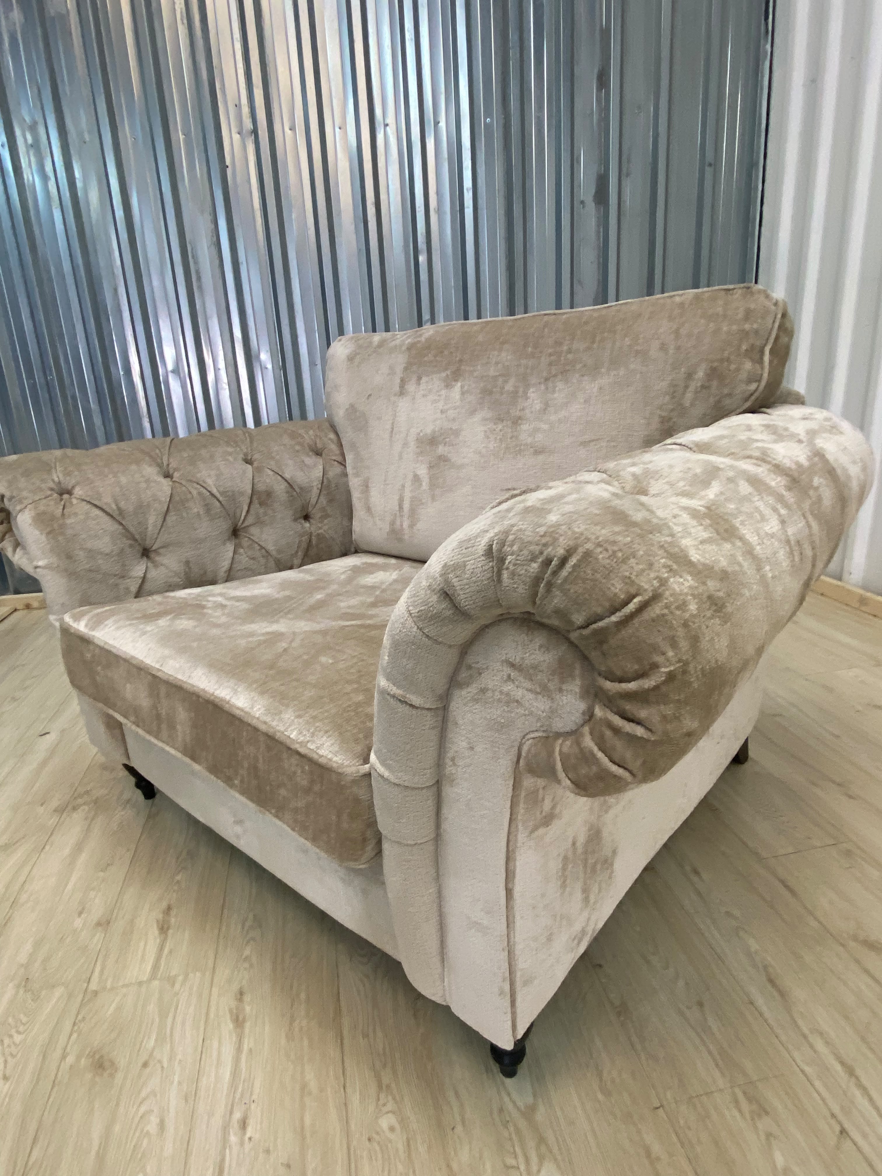 Next Gosford High Back Cuddle Cotswold Chenille Light Natural