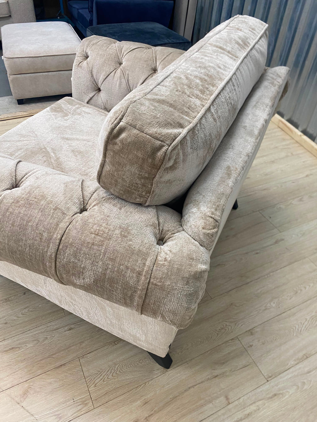 Next Gosford High Back Cuddle Cotswold Chenille Light Natural