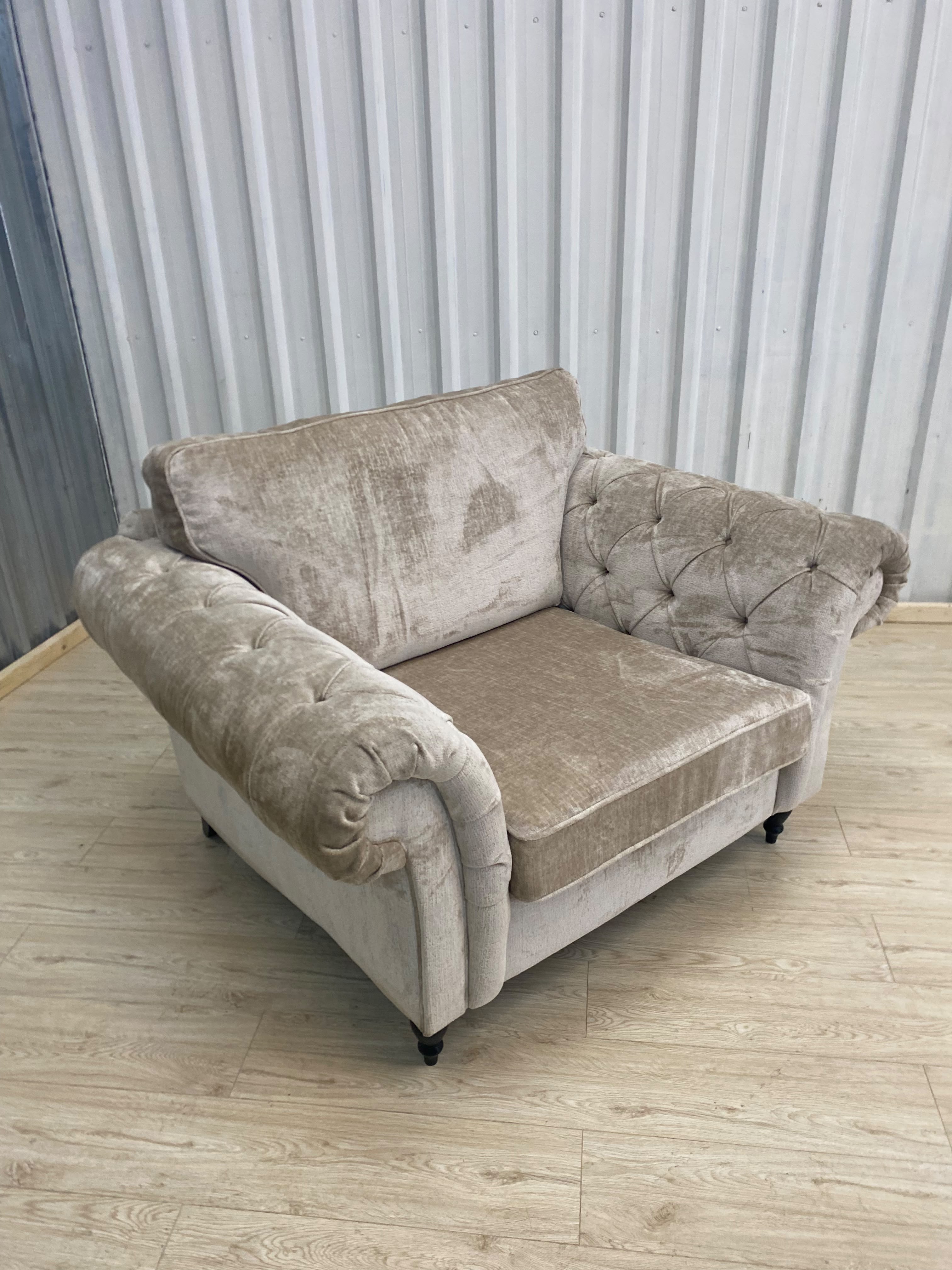 Next Gosford High Back Cuddle Cotswold Chenille Light Natural