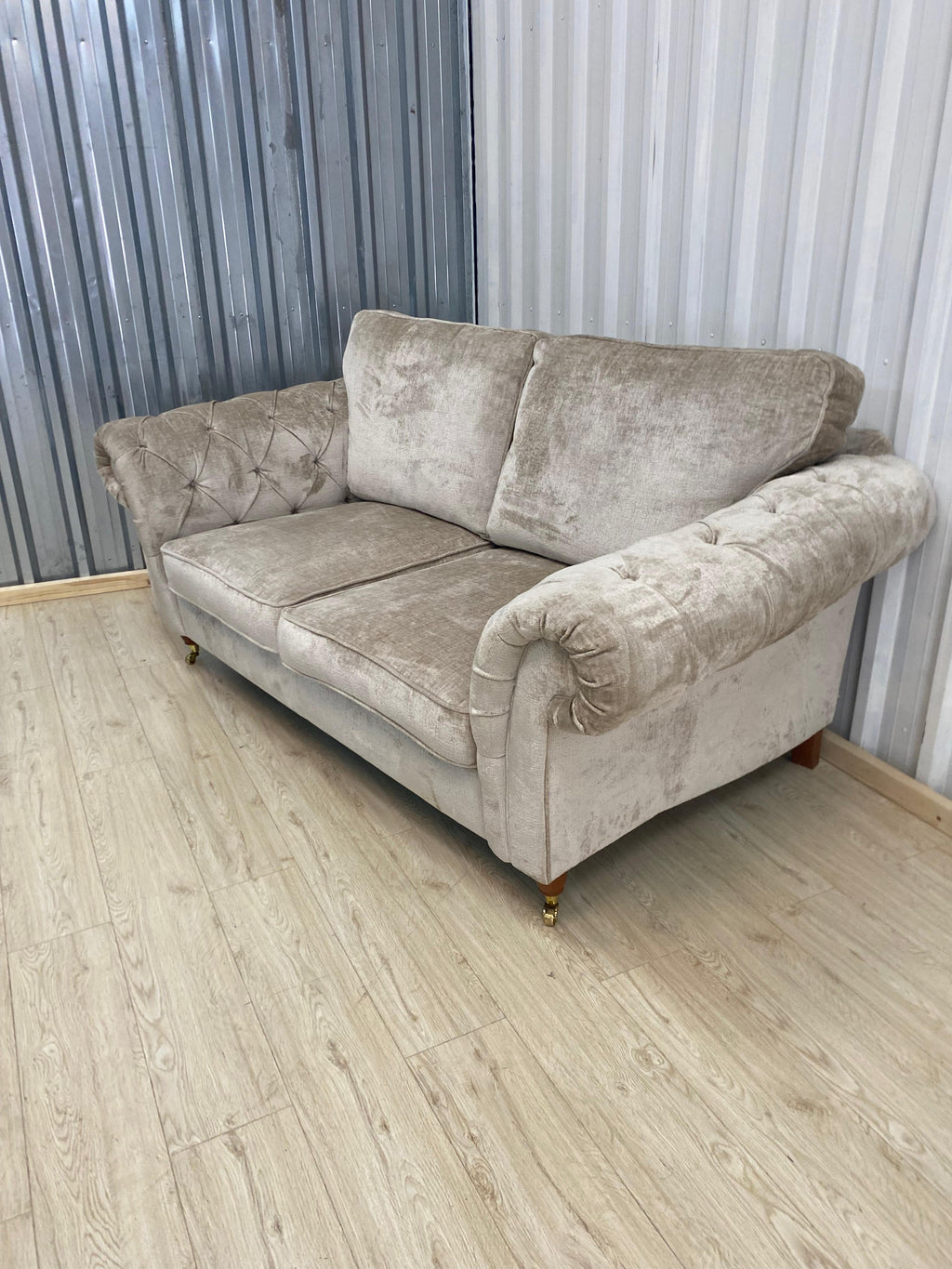 Next Gosford High Back 3 Seater Cotswold Chenille Light Natural
