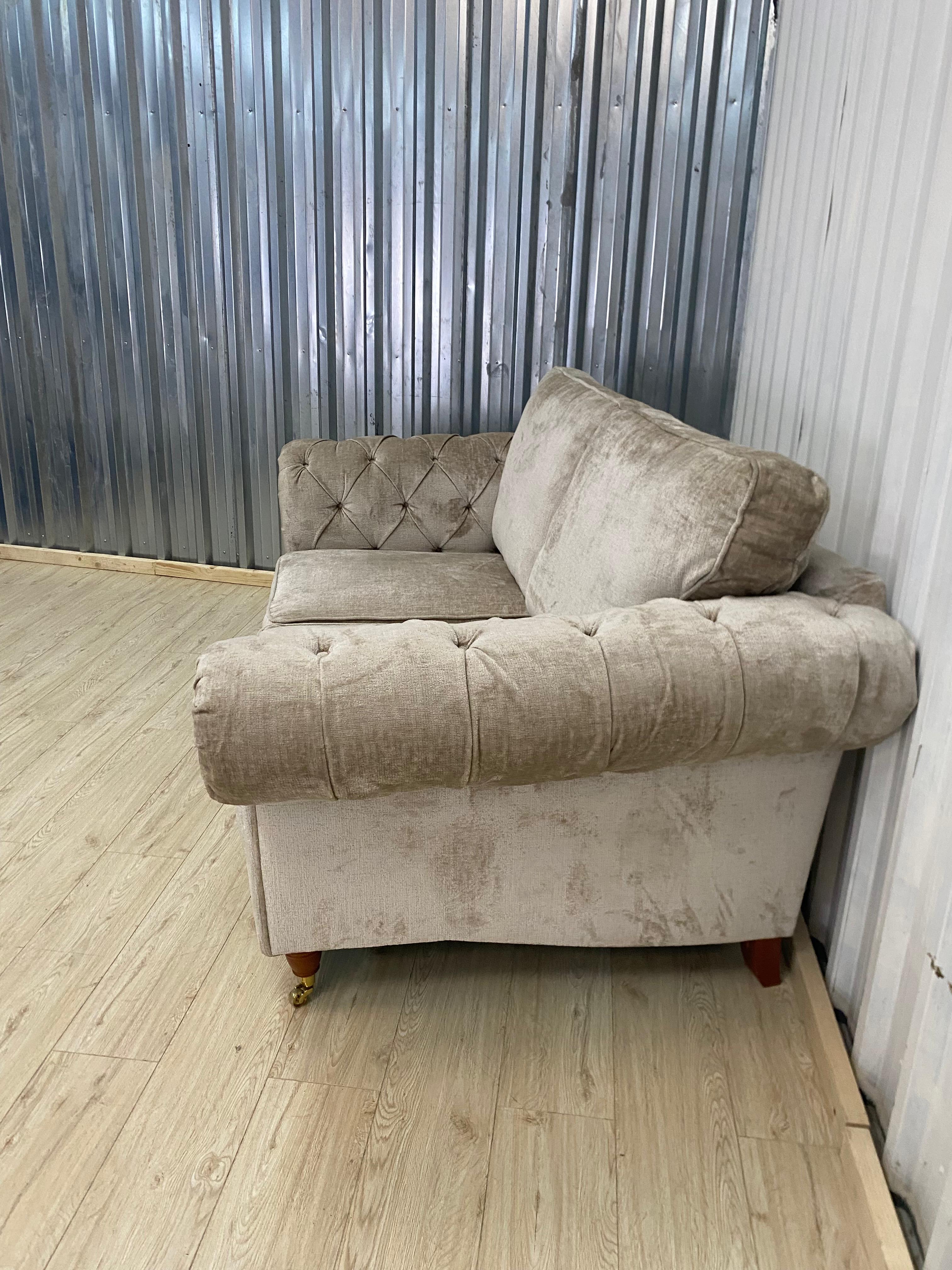 Next Gosford High Back 3 Seater Cotswold Chenille Light Natural