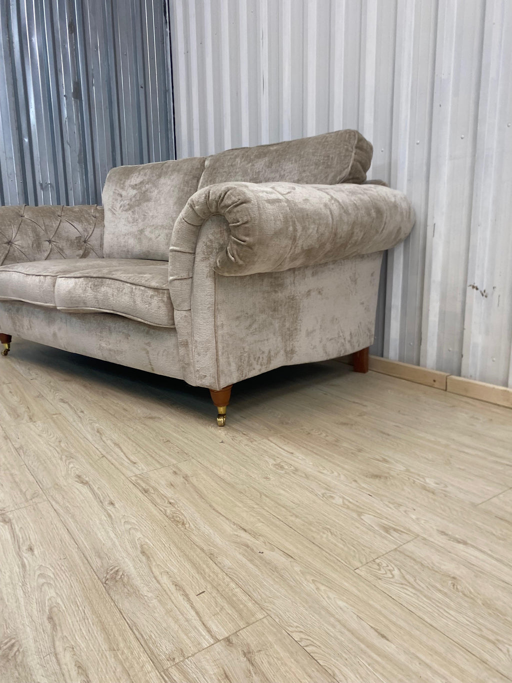 Next Gosford High Back 3 Seater Cotswold Chenille Light Natural