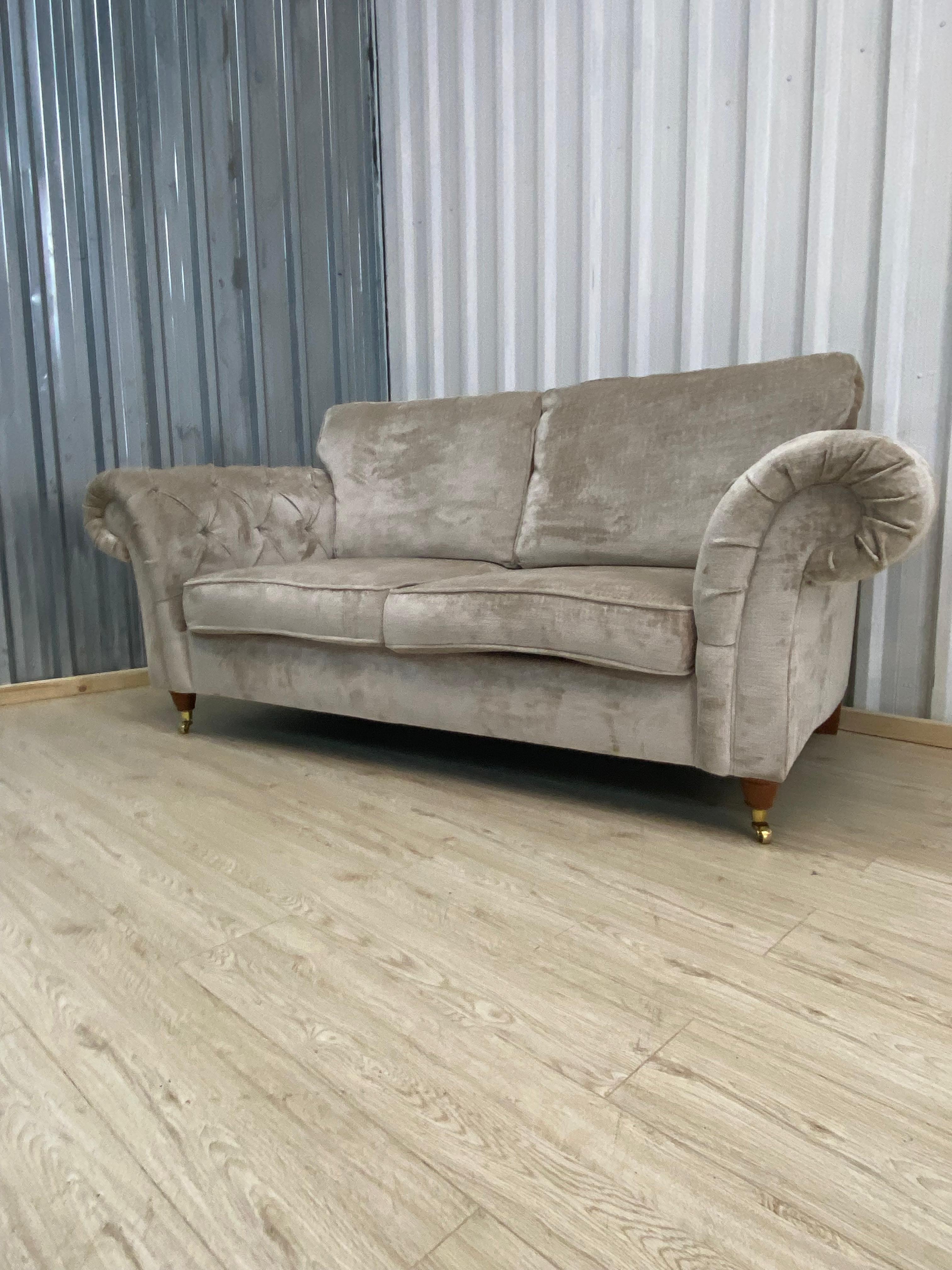 Next Gosford High Back 3 Seater Cotswold Chenille Light Natural