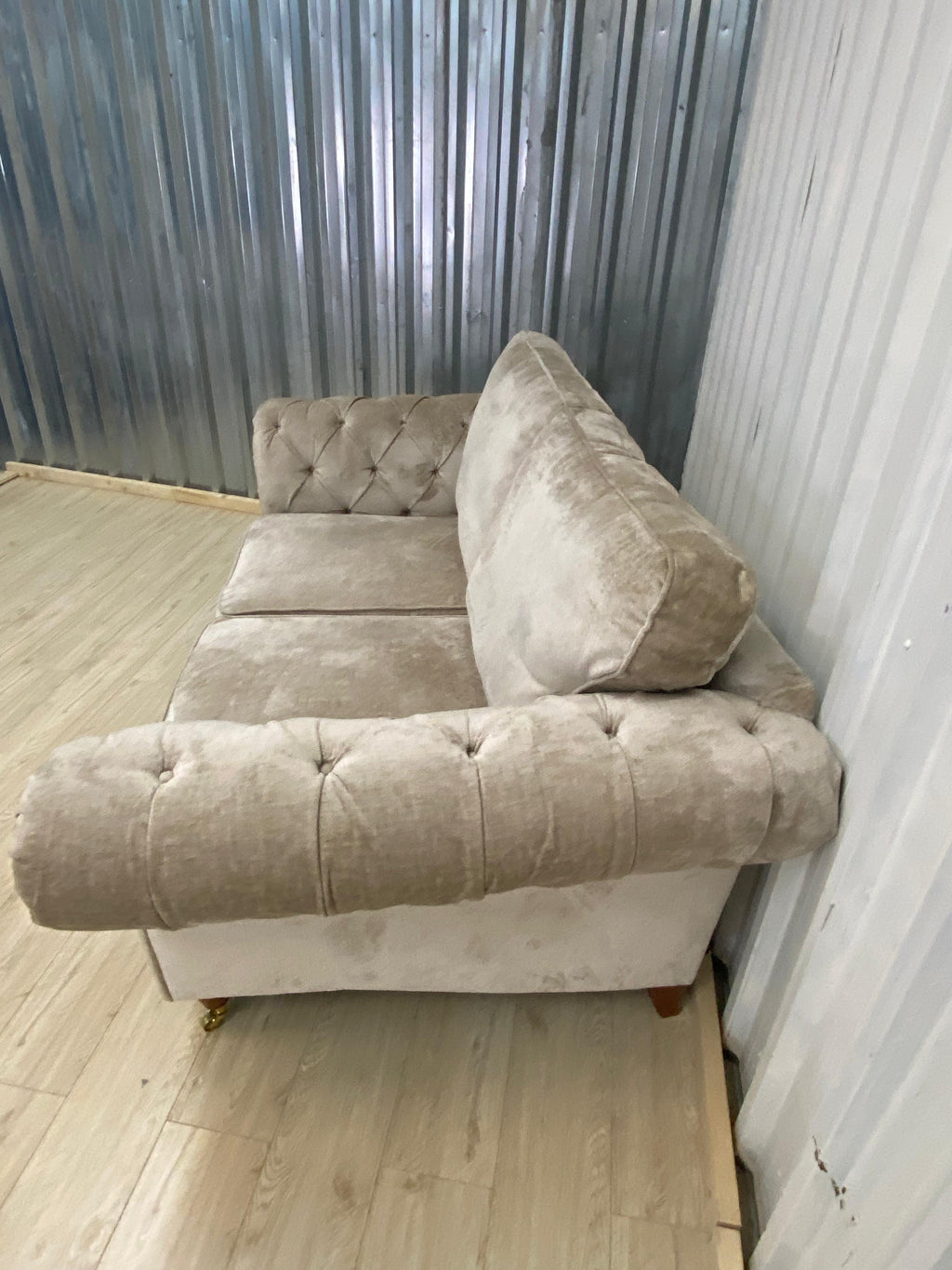 Next Gosford High Back 3 Seater Cotswold Chenille Light Natural