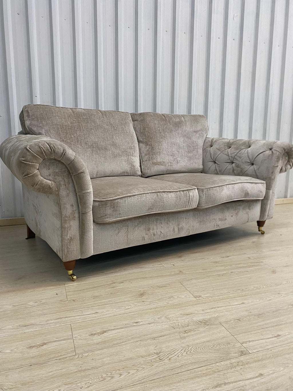 Next Gosford High Back 3 Seater Cotswold Chenille Light Natural